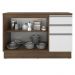 Balcão de Pia Armário de Cozinha 120 cm 2 Portas e 3 Gavetas (Com Tampo) Rustic/Branco Glamy Madesa