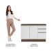 Balcão de Pia Armário de Cozinha 120 cm 2 Portas e 3 Gavetas (Com Tampo) Rustic/Branco Glamy Madesa