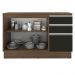 Balcão de Pia Armário de Cozinha 120 cm 2 Portas e 3 Gavetas (Com Tampo) Rustic/Preto Glamy Madesa