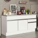 Balcão de Pia Armário de Cozinha 150 cm 2 Portas e 2 Gavetas (Com Tampo) Branco Glamy Madesa
