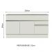 Balcão de Pia Armário de Cozinha 150 cm 2 Portas e 2 Gavetas (Com Tampo) Branco Glamy Madesa