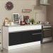 Balcão de Pia Armário de Cozinha 150 cm 2 Portas e 2 Gavetas (Com Tampo) Branco/Preto Glamy Madesa