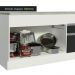 Balcão de Pia Armário de Cozinha 150 cm 2 Portas e 2 Gavetas (Com Tampo) Branco/Preto Glamy Madesa