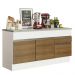 Balcão de Pia Armário de Cozinha 150 cm 2 Portas e 2 Gavetas (Com Tampo) Branco/Rustic Glamy Madesa