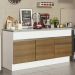 Balcão de Pia Armário de Cozinha 150 cm 2 Portas e 2 Gavetas (Com Tampo) Branco/Rustic Glamy Madesa