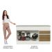 Balcão de Pia Armário de Cozinha 150 cm 2 Portas e 2 Gavetas (Com Tampo) Branco/Rustic Glamy Madesa