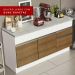 Balcão de Pia Armário de Cozinha 150 cm 2 Portas e 2 Gavetas (Com Tampo) Branco/Rustic Glamy Madesa