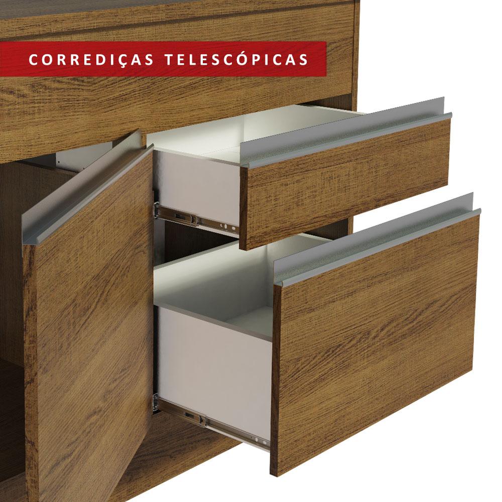 Balcão de Pia Armário de Cozinha 150 cm 2 Portas e 2 Gavetas (Com Tampo) Rustic Glamy Madesa