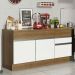 Balcão de Pia Armário de Cozinha 150 cm 2 Portas e 2 Gavetas (Com Tampo) Rustic/Branco Glamy Madesa