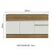 Balcão de Pia Armário de Cozinha 150 cm 2 Portas e 2 Gavetas (Com Tampo) Rustic/Branco Glamy Madesa