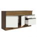 Balcão de Pia Armário de Cozinha 150 cm 2 Portas e 2 Gavetas (Com Tampo) Rustic/Branco Glamy Madesa
