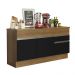 Balcão de Pia Armário de Cozinha 150 cm 2 Portas e 2 Gavetas (Com Tampo) Rustic/Preto Glamy Madesa