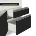 Balcão de Pia Armário de Cozinha 150 cm 2 Portas e 2 Gavetas (Sem Tampo e Pia) Branco/Preto Glamy Madesa