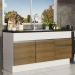 Balcão de Pia Armário de Cozinha 150 cm 2 Portas e 2 Gavetas (Sem Tampo e Pia) Branco/Rustic Glamy Madesa