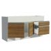 Balcão de Pia Armário de Cozinha 150 cm 2 Portas e 2 Gavetas (Sem Tampo e Pia) Branco/Rustic Glamy Madesa