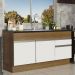 Balcão de Pia Armário de Cozinha 150 cm 2 Portas e 2 Gavetas (Sem Tampo e Pia) Rustic/Branco Glamy Madesa