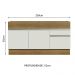 Balcão de Pia Armário de Cozinha 150 cm 2 Portas e 2 Gavetas (Sem Tampo e Pia) Rustic/Branco Glamy Madesa