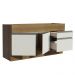 Balcão de Pia Armário de Cozinha 150 cm 2 Portas e 2 Gavetas (Sem Tampo e Pia) Rustic/Branco Glamy Madesa
