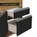 Balcão de Pia Armário de Cozinha 150 cm 2 Portas e 2 Gavetas (Sem Tampo e Pia) Rustic/Preto Glamy Madesa