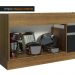 Balcão de Pia Armário de Cozinha 150 cm 2 Portas e 2 Gavetas (Sem Tampo e Pia) Rustic/Preto Glamy Madesa