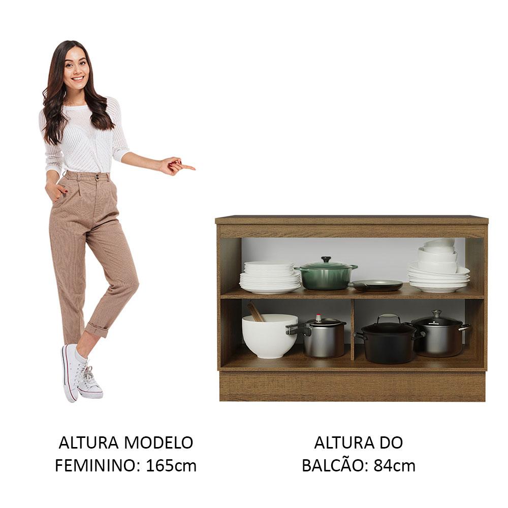 Balcão de Pia Armário de Cozinha 2 Portas (Com Tampo) Rustc Agata Madesa