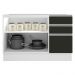 Balcão de Pia Armário de Cozinha 2 Portas e 3 Gavetas Branco/Preto Glamy Madesa