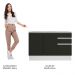 Balcão de Pia Armário de Cozinha 2 Portas e 3 Gavetas Branco/Preto Glamy Madesa