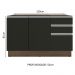 Balcão de Pia Armário de Cozinha 2 Portas e 3 Gavetas Rustic/Preto Glamy Madesa