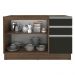 Balcão de Pia Armário de Cozinha 2 Portas e 3 Gavetas Rustic/Preto Glamy Madesa