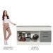 Balcão de Pia Cozinha 150 cm 2 Portas e 2 Gavetas (Com Tampo) Branco/Cinza Agata Madesa