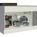 Balcão de Pia Cozinha 150 cm 2 Portas e 2 Gavetas (Com Tampo) Branco/Cinza Agata Madesa