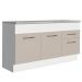 Balcão de Pia Cozinha 150 cm 2 Portas e 2 Gavetas (Com Tampo) Branco/Crema Agata Madesa