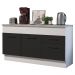 Balcão de Pia Cozinha 150 cm 2 Portas e 2 Gavetas (Com Tampo) Branco/Preto Agata Madesa