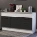 Balcão de Pia Cozinha 150 cm 2 Portas e 2 Gavetas (Com Tampo) Branco/Preto Agata Madesa