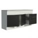 Balcão de Pia Cozinha 150 cm 2 Portas e 2 Gavetas (Com Tampo) Branco/Preto Agata Madesa