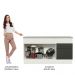 Balcão de Pia Cozinha 150 cm 2 Portas e 2 Gavetas (Com Tampo) Branco/Preto Agata Madesa