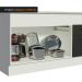 Balcão de Pia Cozinha 150 cm 2 Portas e 2 Gavetas (Com Tampo) Branco/Preto Agata Madesa