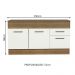 Balcão de Pia Cozinha 150 cm 2 Portas e 2 Gavetas (Com Tampo) Rustic/Branco Agata Madesa