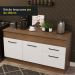 Balcão de Pia Cozinha 150 cm 2 Portas e 2 Gavetas (Com Tampo) Rustic/Branco Agata Madesa