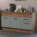 Balcão de Pia Cozinha 150 cm 2 Portas e 2 Gavetas (Com Tampo) Rustic/Cinza Agata Madesa