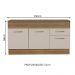 Balcão de Pia Cozinha 150 cm 2 Portas e 2 Gavetas (Com Tampo) Rustic/Crema Agata Madesa