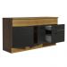 Balcão de Pia Cozinha 150 cm 2 Portas e 2 Gavetas (Com Tampo) Rustic/Preto Agata Madesa