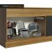 Balcão de Pia Cozinha 150 cm 2 Portas e 2 Gavetas (Com Tampo) Rustic/Preto Agata Madesa