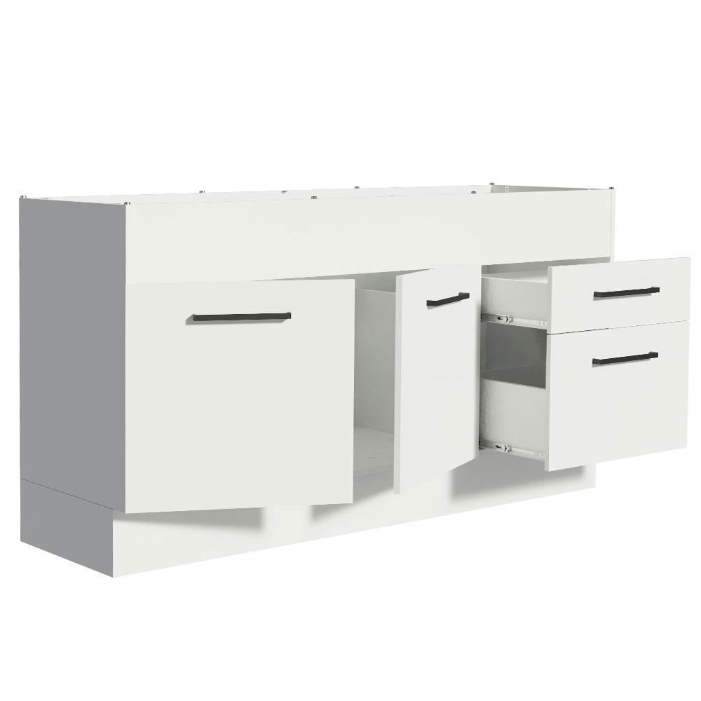 Balcão de Pia Cozinha 150 cm 2 Portas e 2 Gavetas (Sem Tampo e Pia) Branco Agata Madesa