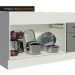 Balcão de Pia Cozinha 150 cm 2 Portas e 2 Gavetas (Sem Tampo e Pia) Branco/Cinza Agata Madesa