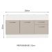 Balcão de Pia Cozinha 150 cm 2 Portas e 2 Gavetas (Sem Tampo e Pia) Branco/Crema Agata Madesa