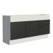 Balcão de Pia Cozinha 150 cm 2 Portas e 2 Gavetas (Sem Tampo e Pia) Branco/Preto Agata Madesa
