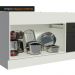 Balcão de Pia Cozinha 150 cm 2 Portas e 2 Gavetas (Sem Tampo e Pia) Branco/Preto Agata Madesa