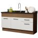Balcão de Pia Cozinha 150 cm 2 Portas e 2 Gavetas (Sem Tampo e Pia) Rustic/Branco Agata Madesa