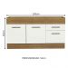 Balcão de Pia Cozinha 150 cm 2 Portas e 2 Gavetas (Sem Tampo e Pia) Rustic/Branco Agata Madesa